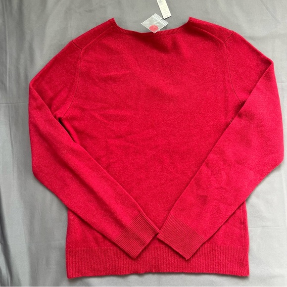 Apt. 9 🆕 Cashmere V Neck Sweater Size L Academia Preppy Misses Red Easter Spring - Picture 2 of 9